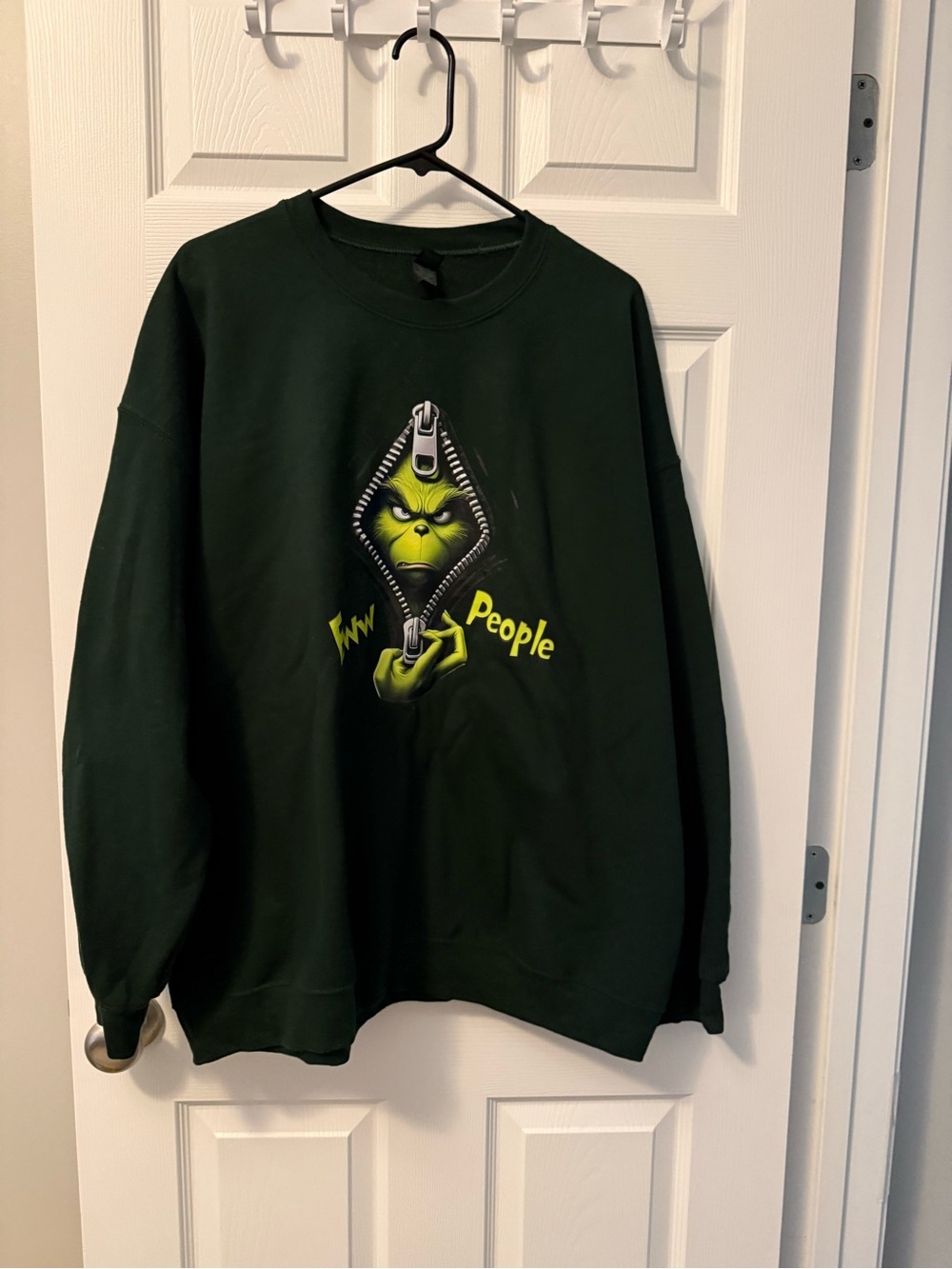 Dark Green Grinch Graphic Sweatshirt